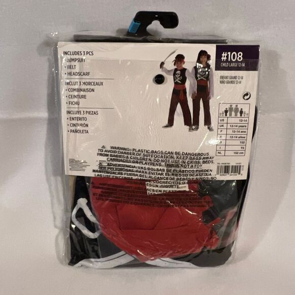 Kids Pirate Costume with Skull & Cross Bones NWT - Picture 2 of 2